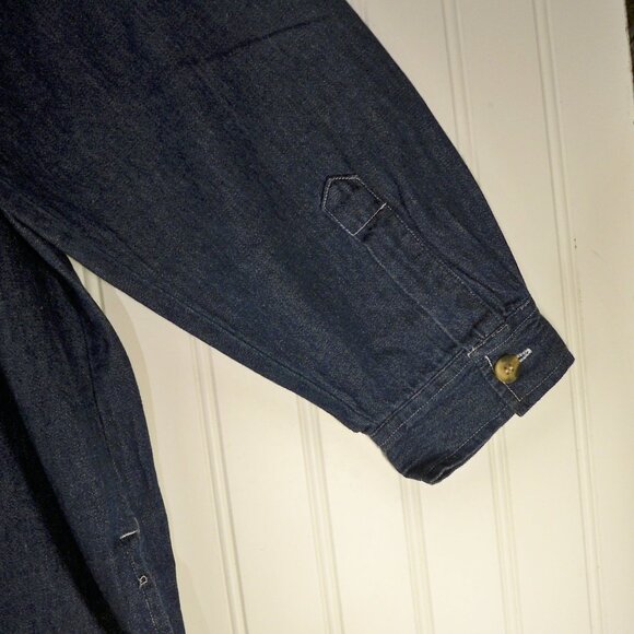 Roamans, Blue Jean Long Sleeve Button Up Shirt, 1X - Picture 7 of 7